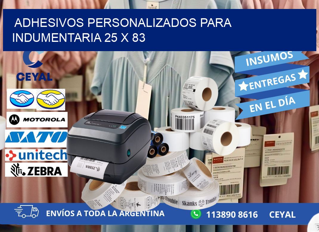 ADHESIVOS PERSONALIZADOS PARA INDUMENTARIA 25 x 83