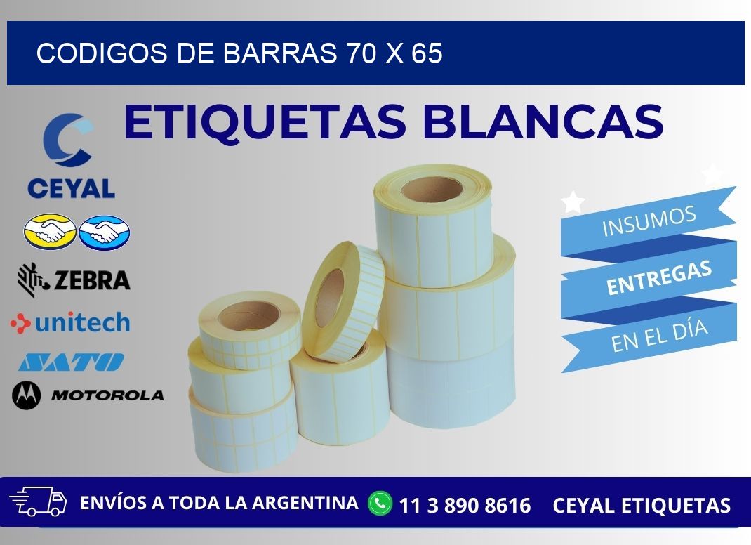 CODIGOS DE BARRAS 70 x 65