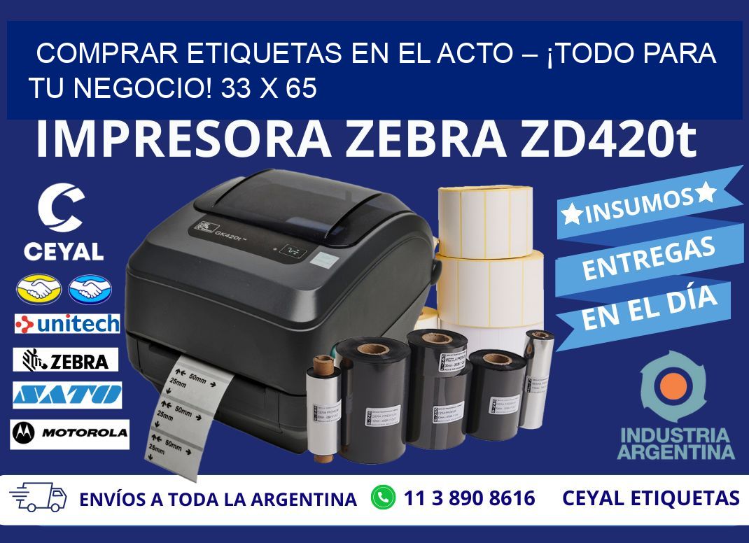COMPRAR ETIQUETAS EN EL ACTO – ¡TODO PARA TU NEGOCIO! 33 x 65