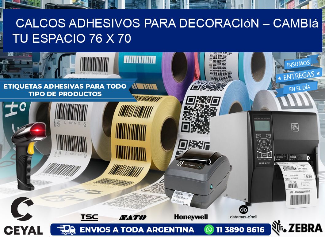 Calcos Adhesivos para Decoración – Cambiá Tu Espacio 76 x 70