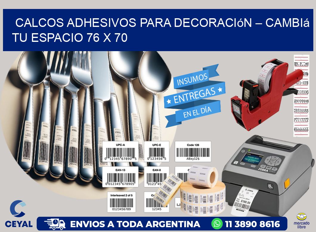 Calcos Adhesivos para Decoración – Cambiá Tu Espacio 76 x 70