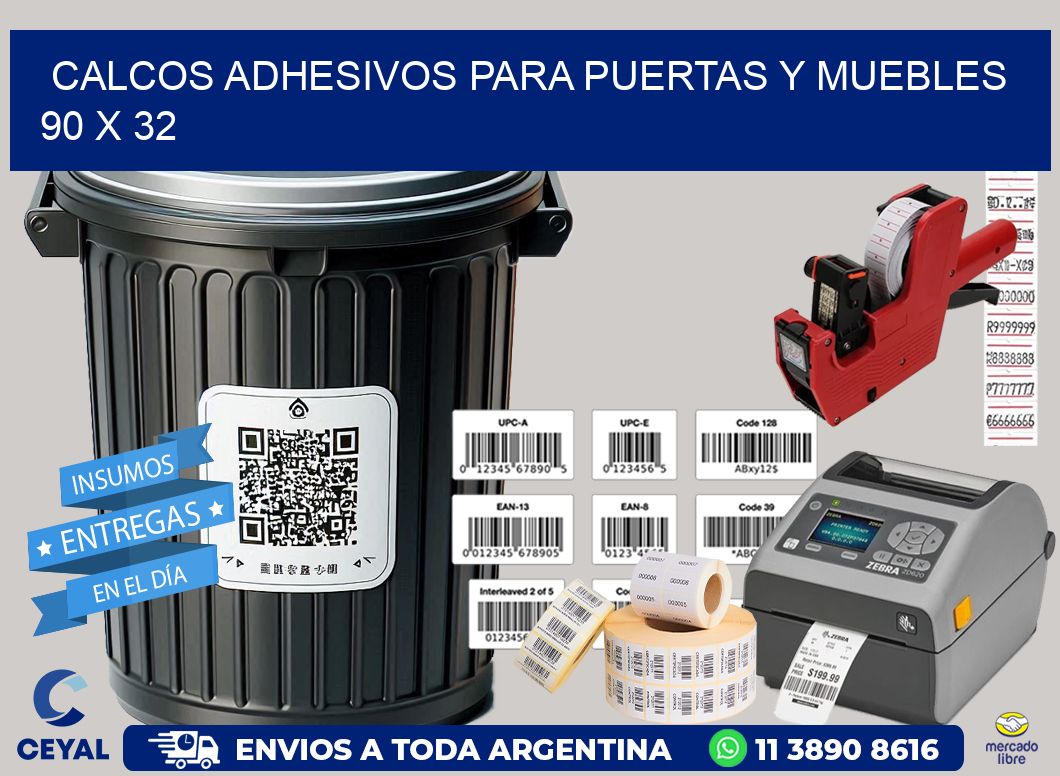 Calcos Adhesivos para Puertas y Muebles  90 x 32