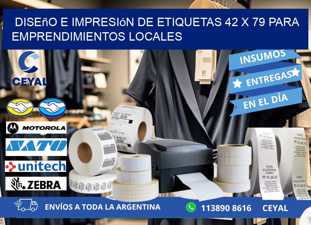 Diseño e Impresión de Etiquetas 42 x 79 para Emprendimientos Locales