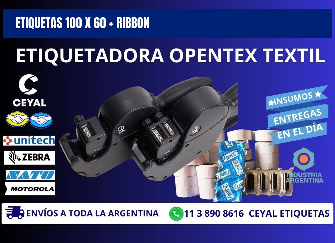 ETIQUETAS 100 x 60 + RIBBON