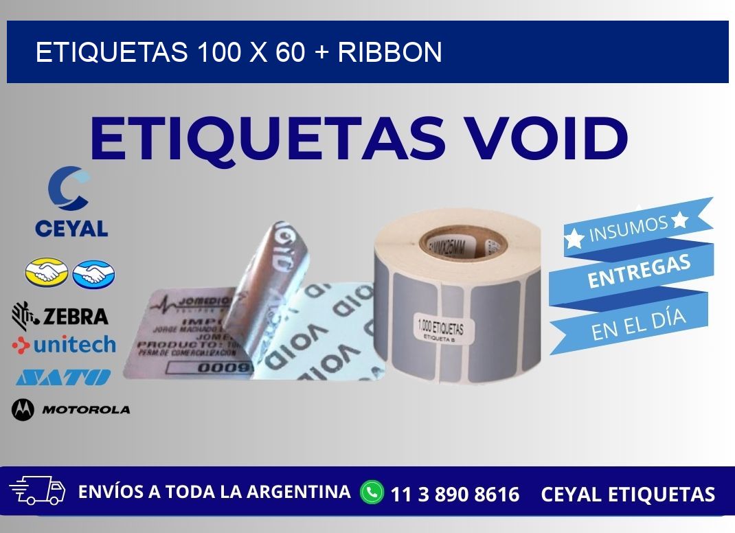 ETIQUETAS 100 x 60 + RIBBON