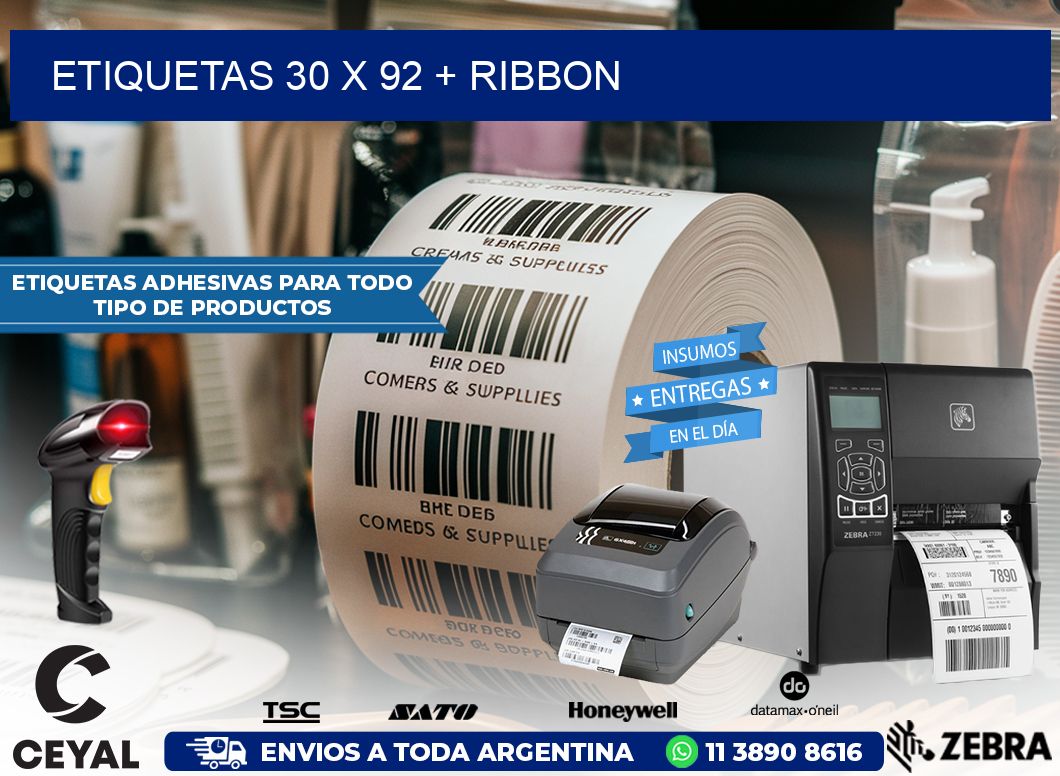 ETIQUETAS 30 x 92 + RIBBON