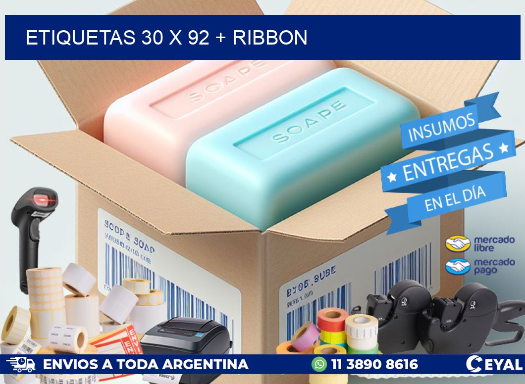 ETIQUETAS 30 x 92 + RIBBON