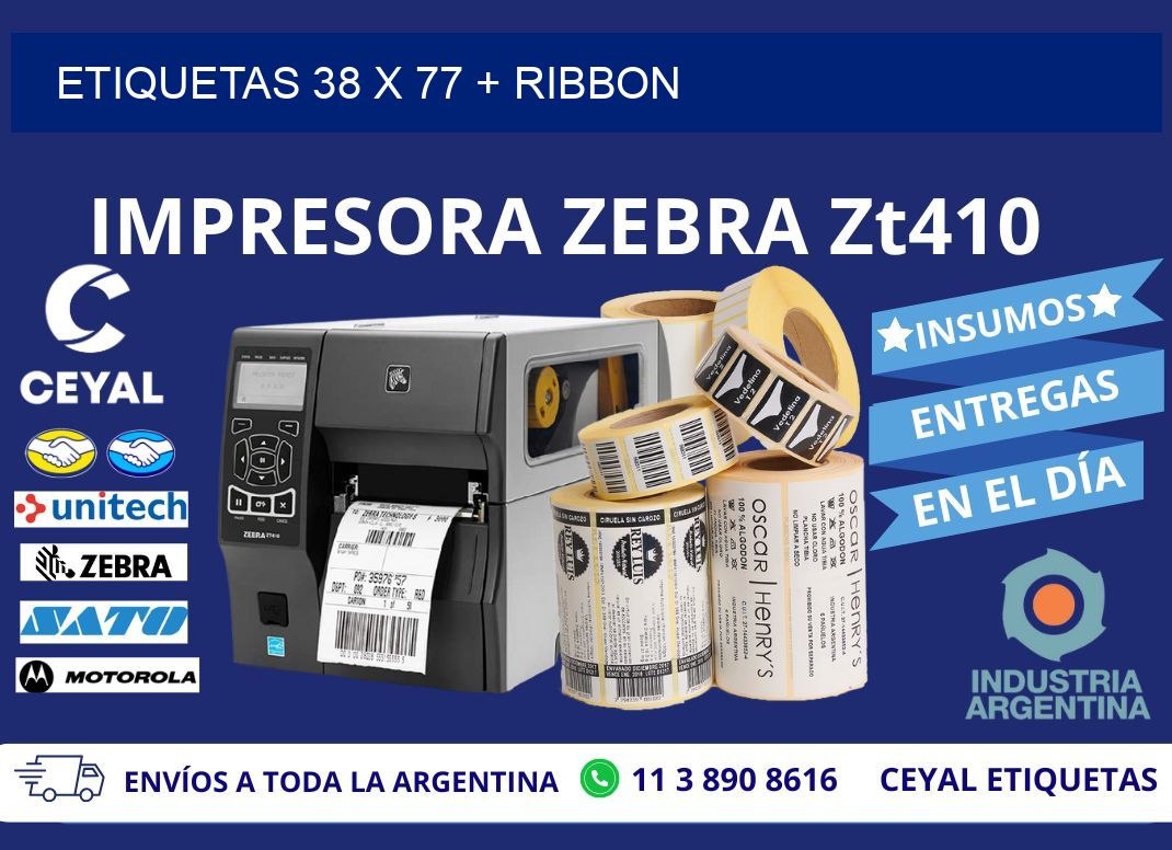 ETIQUETAS 38 x 77 + RIBBON