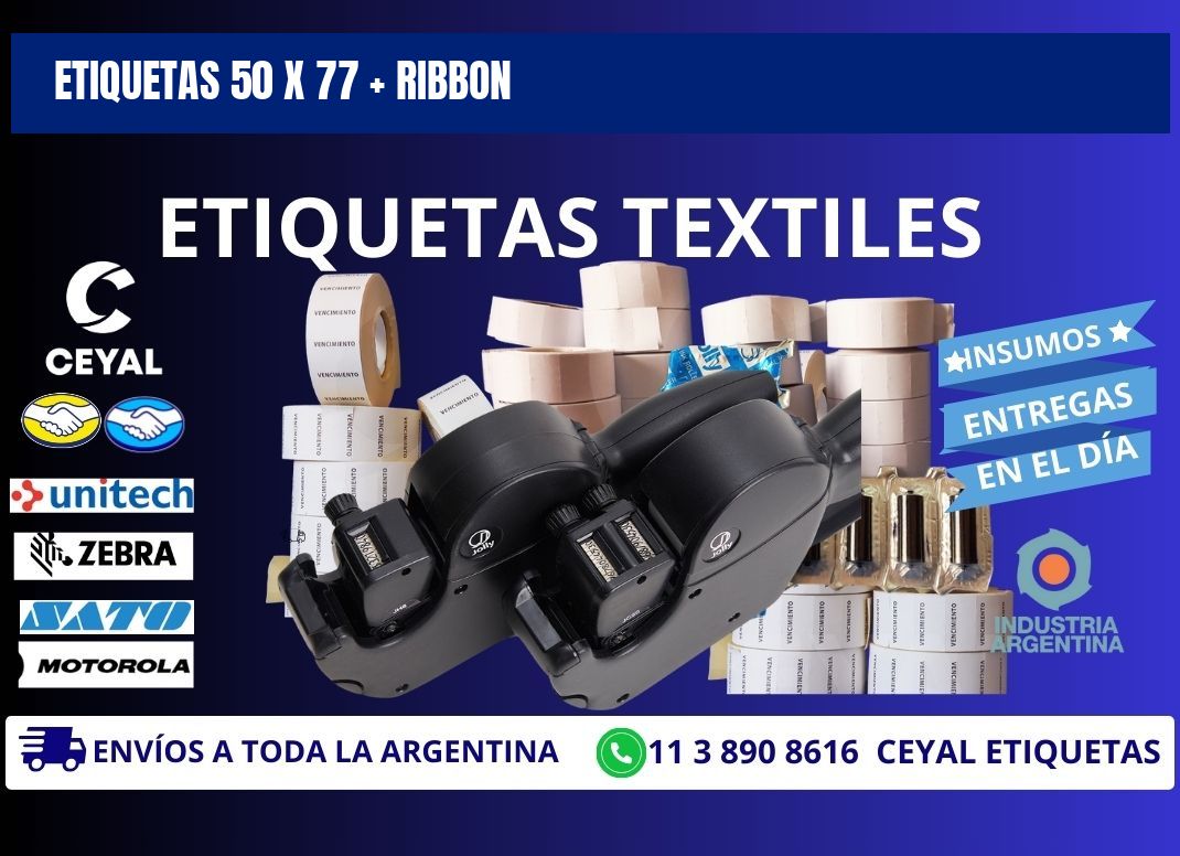 ETIQUETAS 50 x 77 + RIBBON