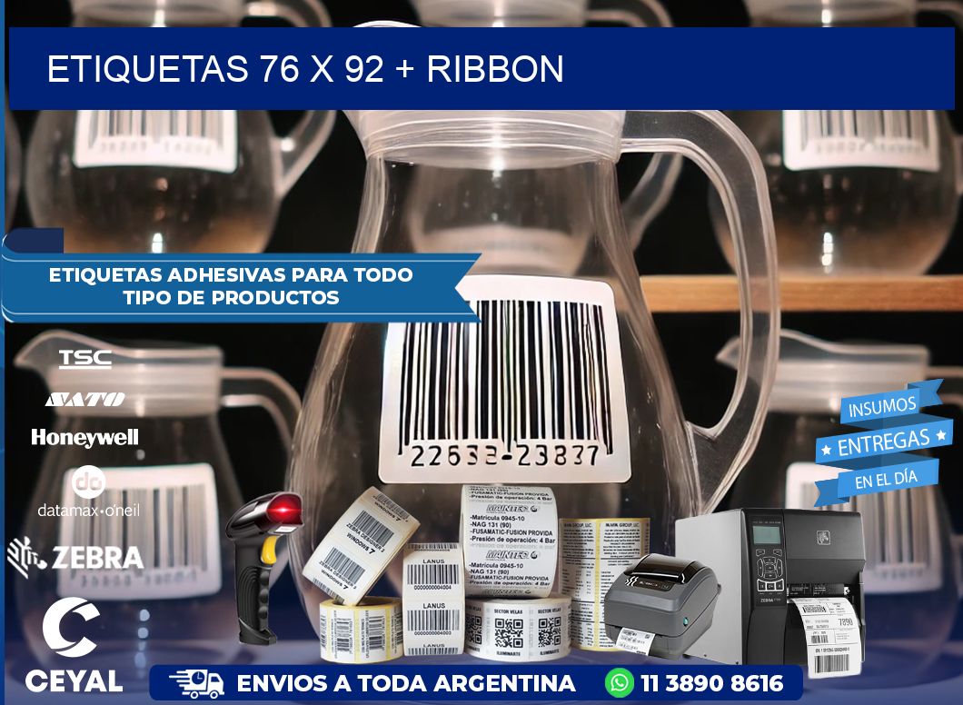 ETIQUETAS 76 x 92 + RIBBON