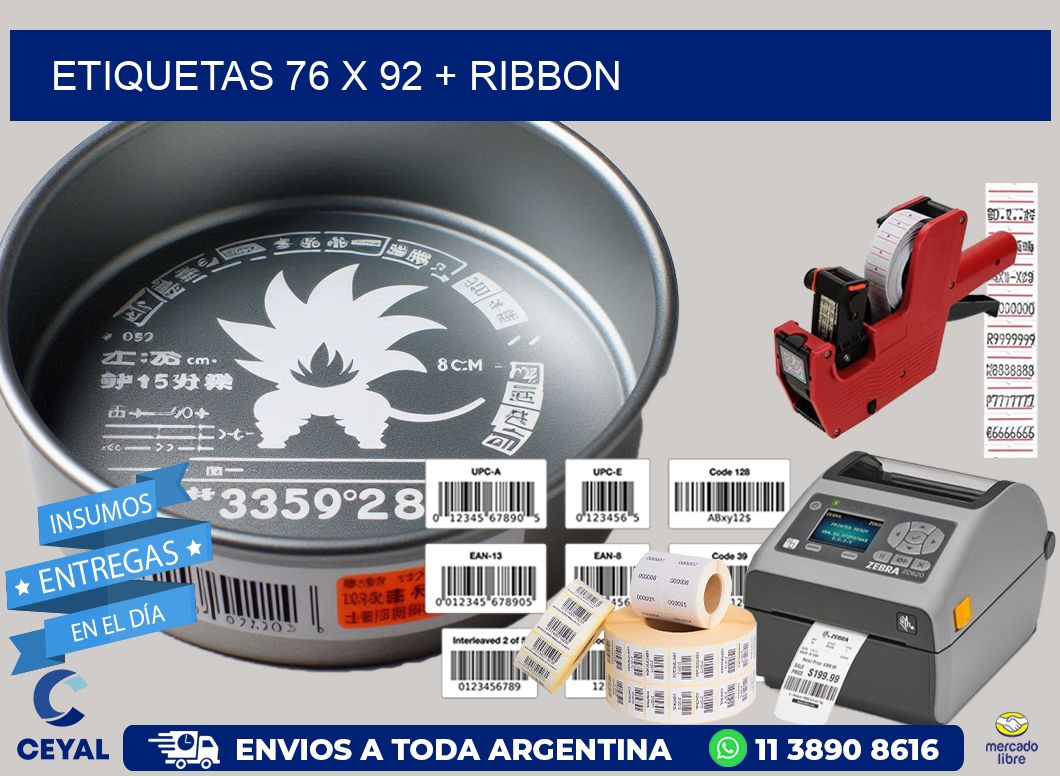 ETIQUETAS 76 x 92 + RIBBON