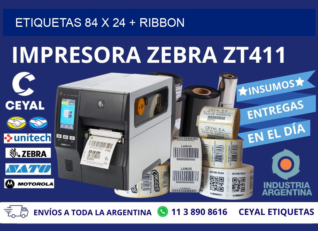 ETIQUETAS 84 x 24 + RIBBON