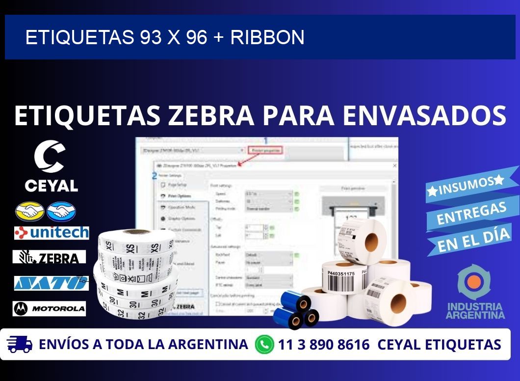 ETIQUETAS 93 x 96 + RIBBON