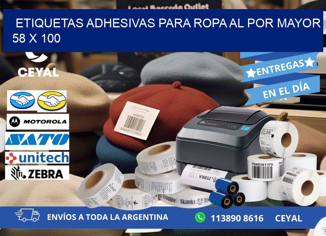 ETIQUETAS ADHESIVAS PARA ROPA AL POR MAYOR 58 x 100