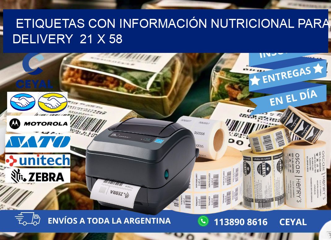ETIQUETAS CON INFORMACIÓN NUTRICIONAL PARA DELIVERY 21 x 58