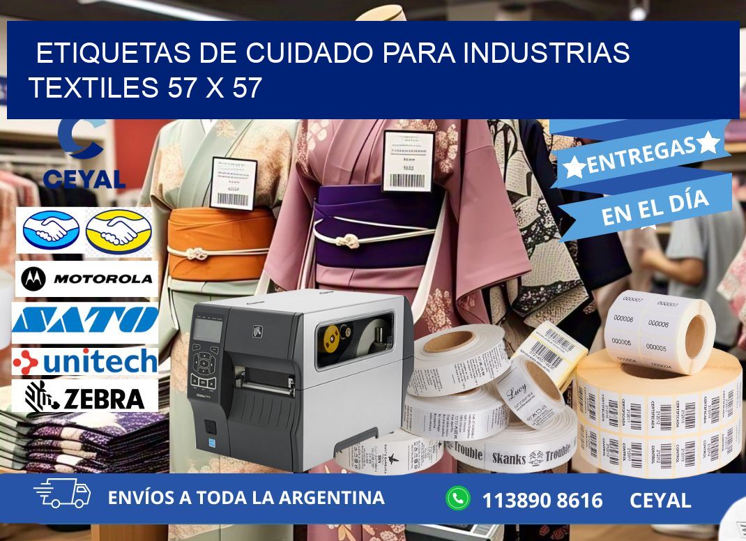 ETIQUETAS DE CUIDADO PARA INDUSTRIAS TEXTILES 57 x 57