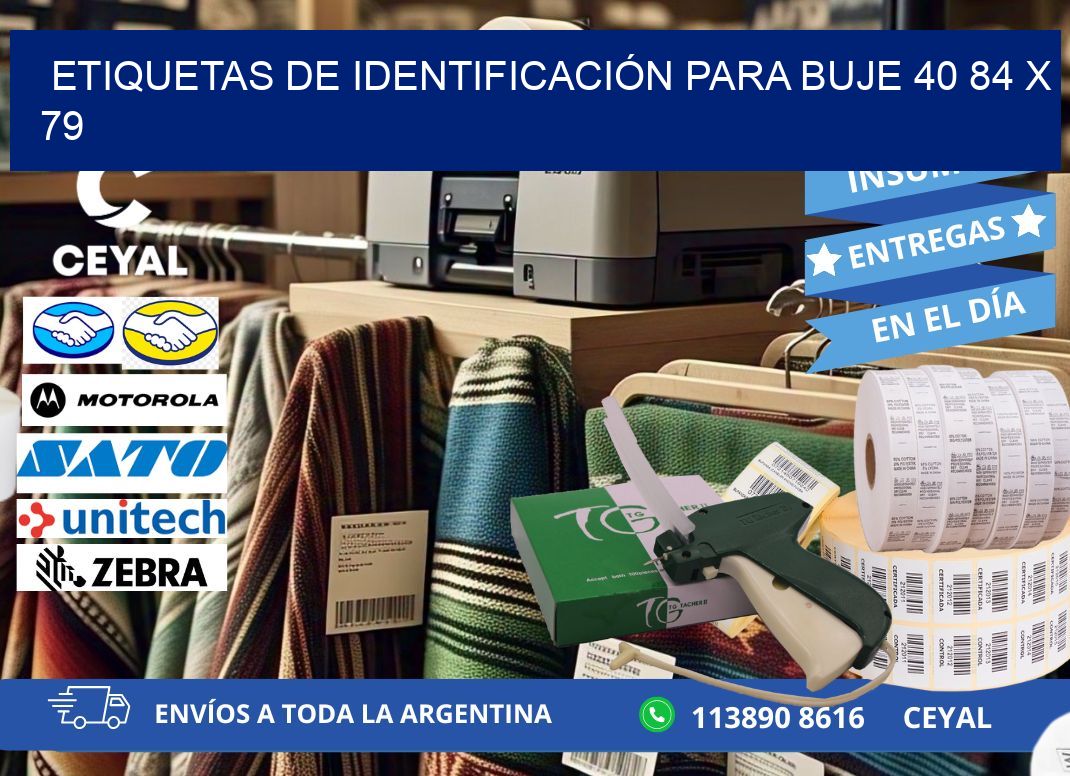 ETIQUETAS DE IDENTIFICACIÓN PARA BUJE 40 84 x 79