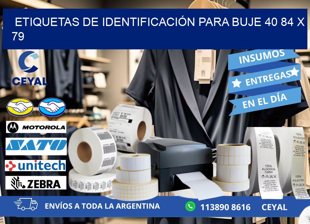ETIQUETAS DE IDENTIFICACIÓN PARA BUJE 40 84 x 79