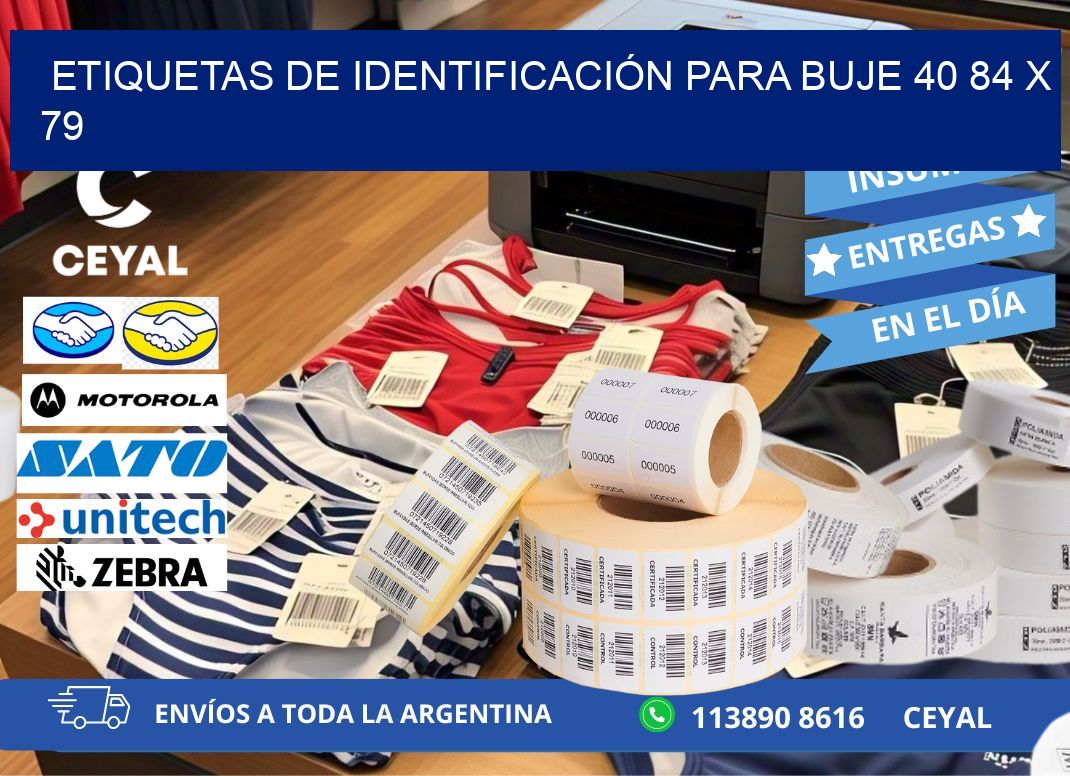 ETIQUETAS DE IDENTIFICACIÓN PARA BUJE 40 84 x 79