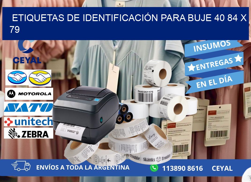 ETIQUETAS DE IDENTIFICACIÓN PARA BUJE 40 84 x 79