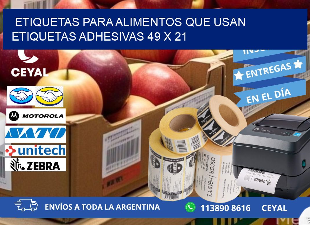 ETIQUETAS PARA ALIMENTOS QUE USAN ETIQUETAS ADHESIVAS 49 x 21