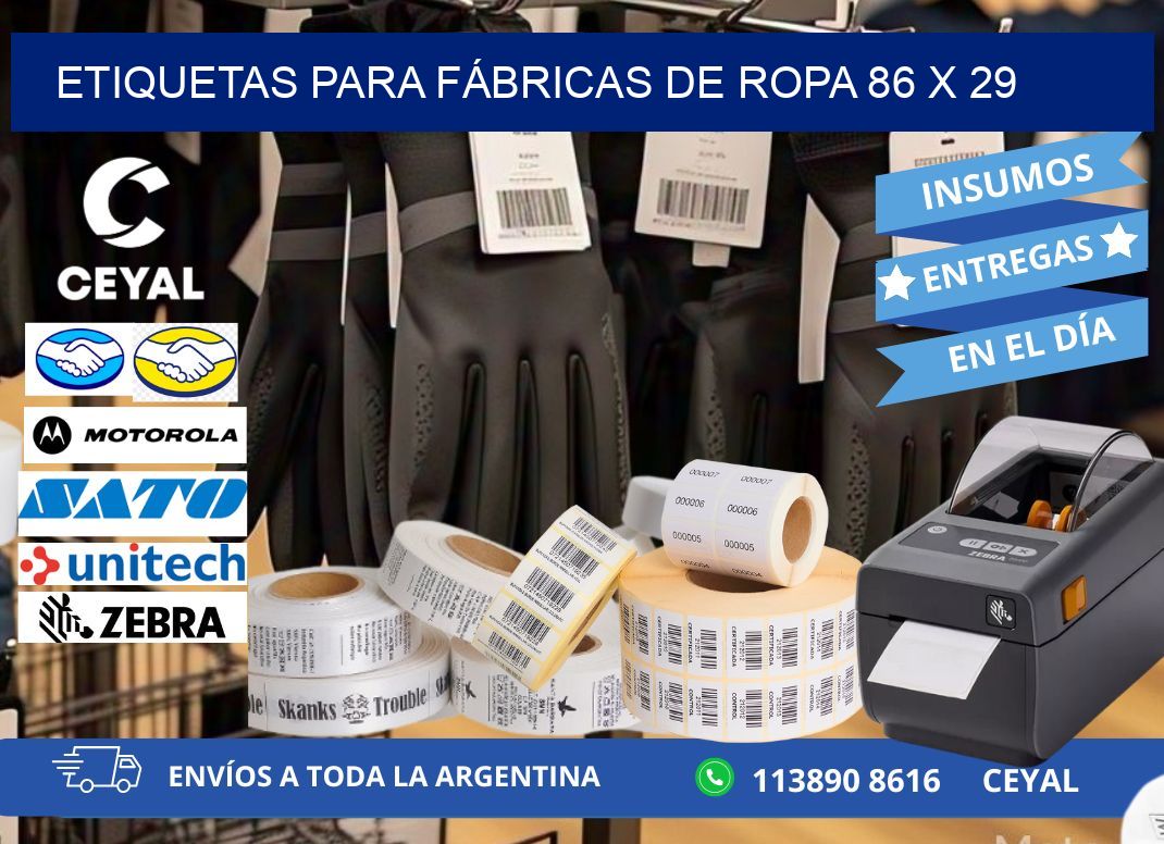 ETIQUETAS PARA FÁBRICAS DE ROPA 86 x 29