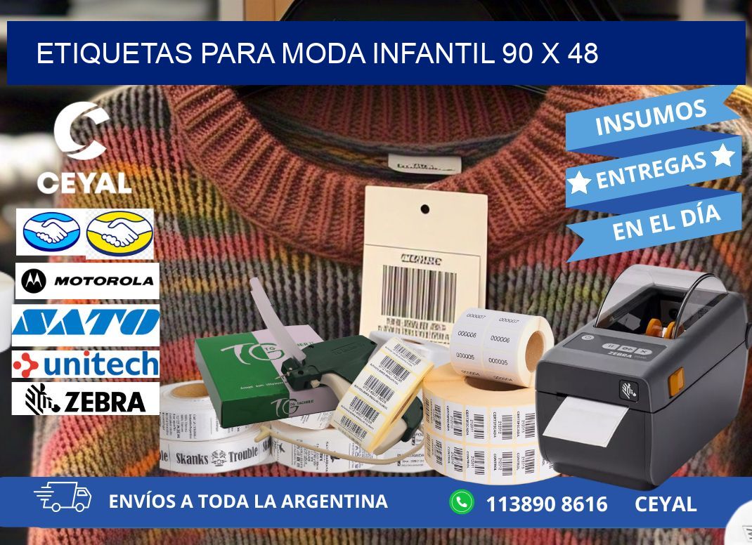 ETIQUETAS PARA MODA INFANTIL 90 x 48