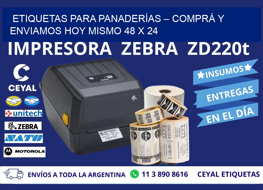 ETIQUETAS PARA PANADERÍAS – COMPRÁ Y ENVIAMOS HOY MISMO 48 x 24