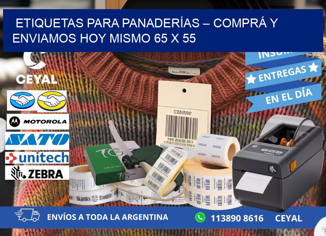 ETIQUETAS PARA PANADERÍAS – COMPRÁ Y ENVIAMOS HOY MISMO 65 x 55
