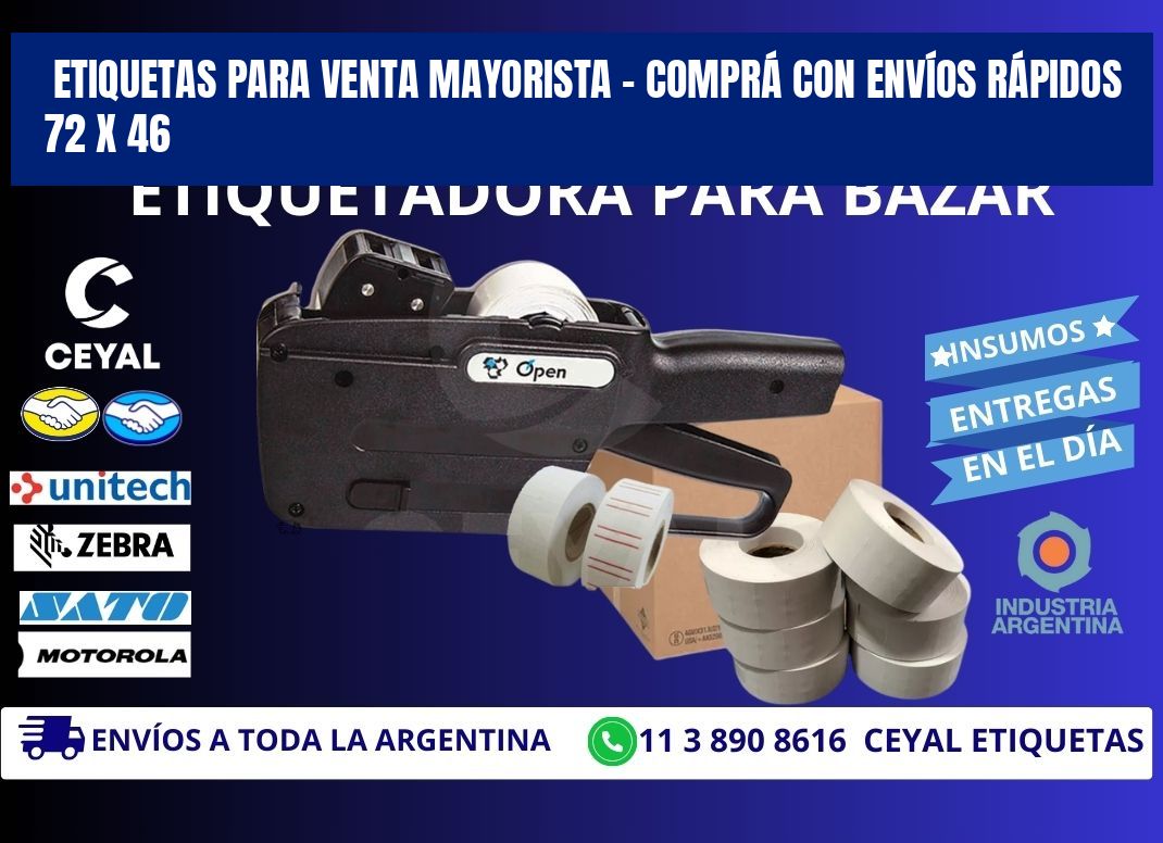 ETIQUETAS PARA VENTA MAYORISTA – COMPRÁ CON ENVÍOS RÁPIDOS 72 x 46