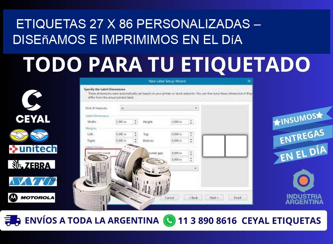 Etiquetas 27 x 86 Personalizadas – Diseñamos e Imprimimos en el Día