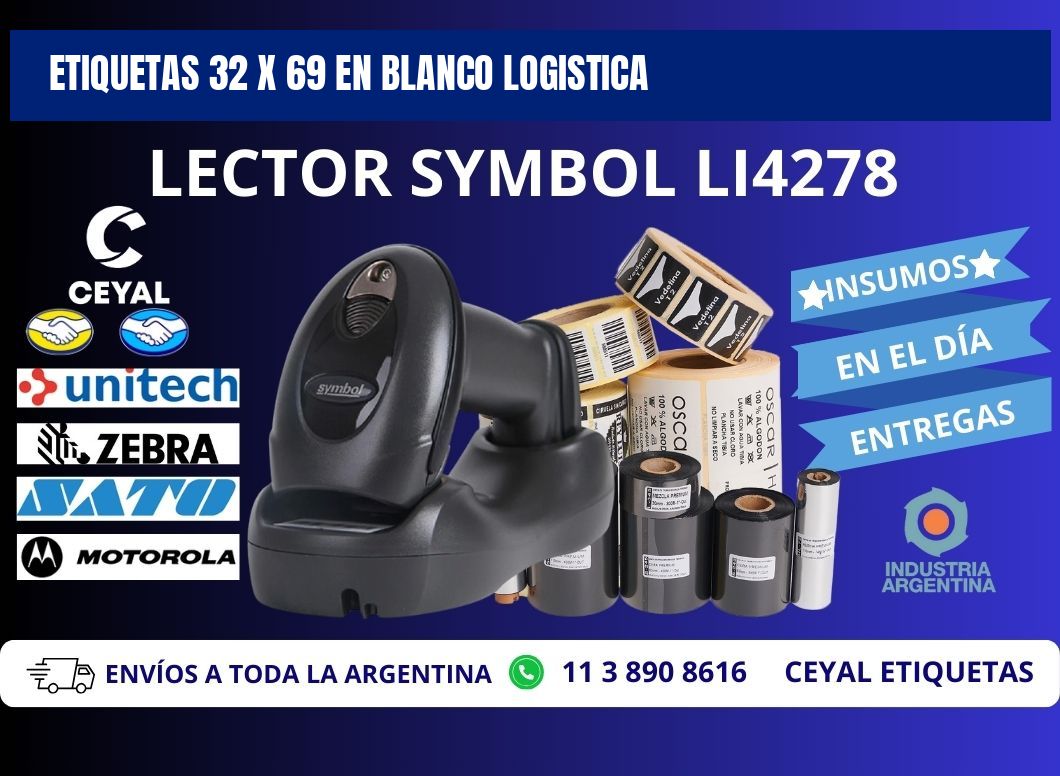Etiquetas 32 x 69 en blanco logistica