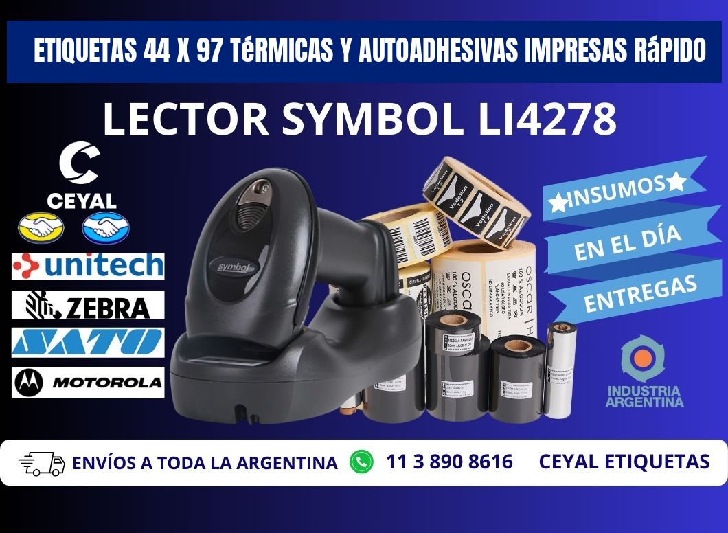 Etiquetas 44 x 97 Térmicas y Autoadhesivas Impresas Rápido