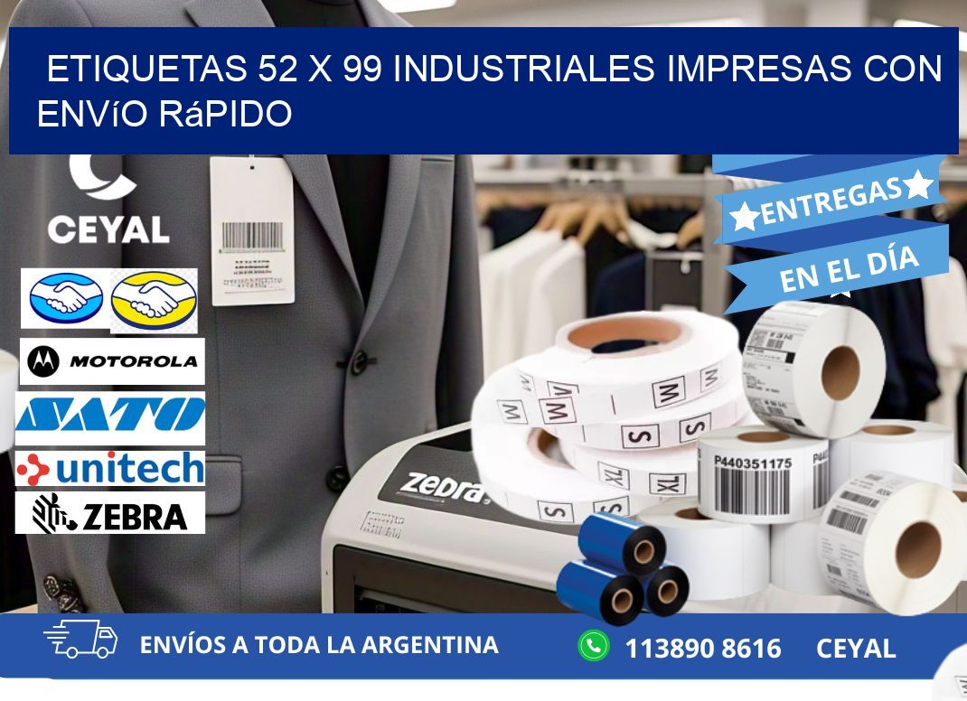 Etiquetas 52 x 99 Industriales Impresas con Envío Rápido