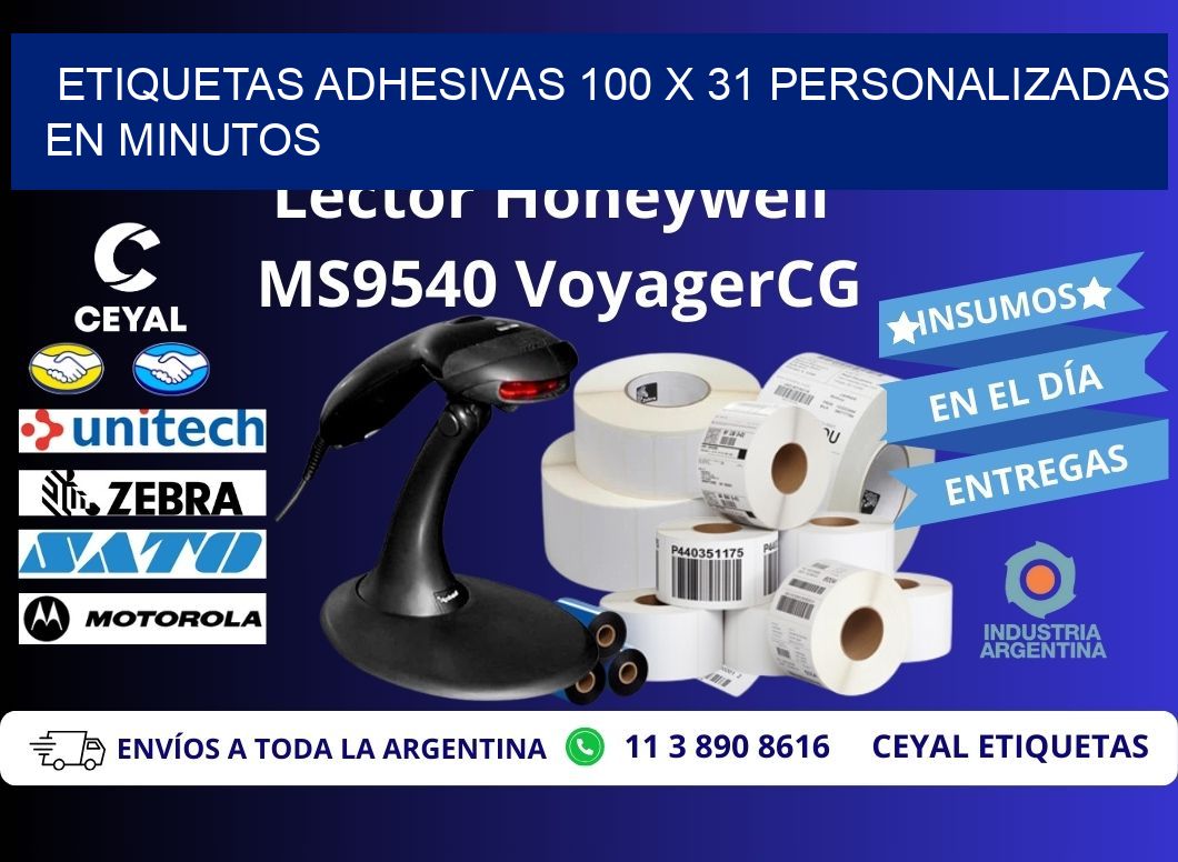 Etiquetas Adhesivas 100 x 31 Personalizadas en Minutos