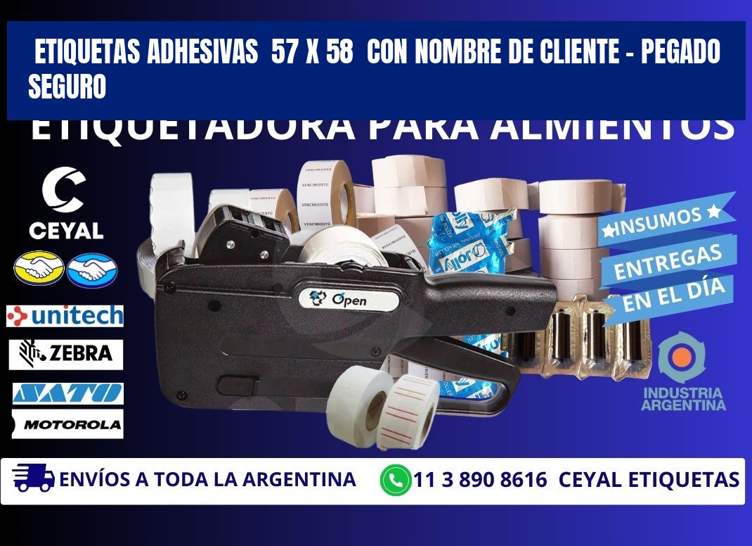 Etiquetas Adhesivas 57 x 58 con Nombre de Cliente – Pegado Seguro