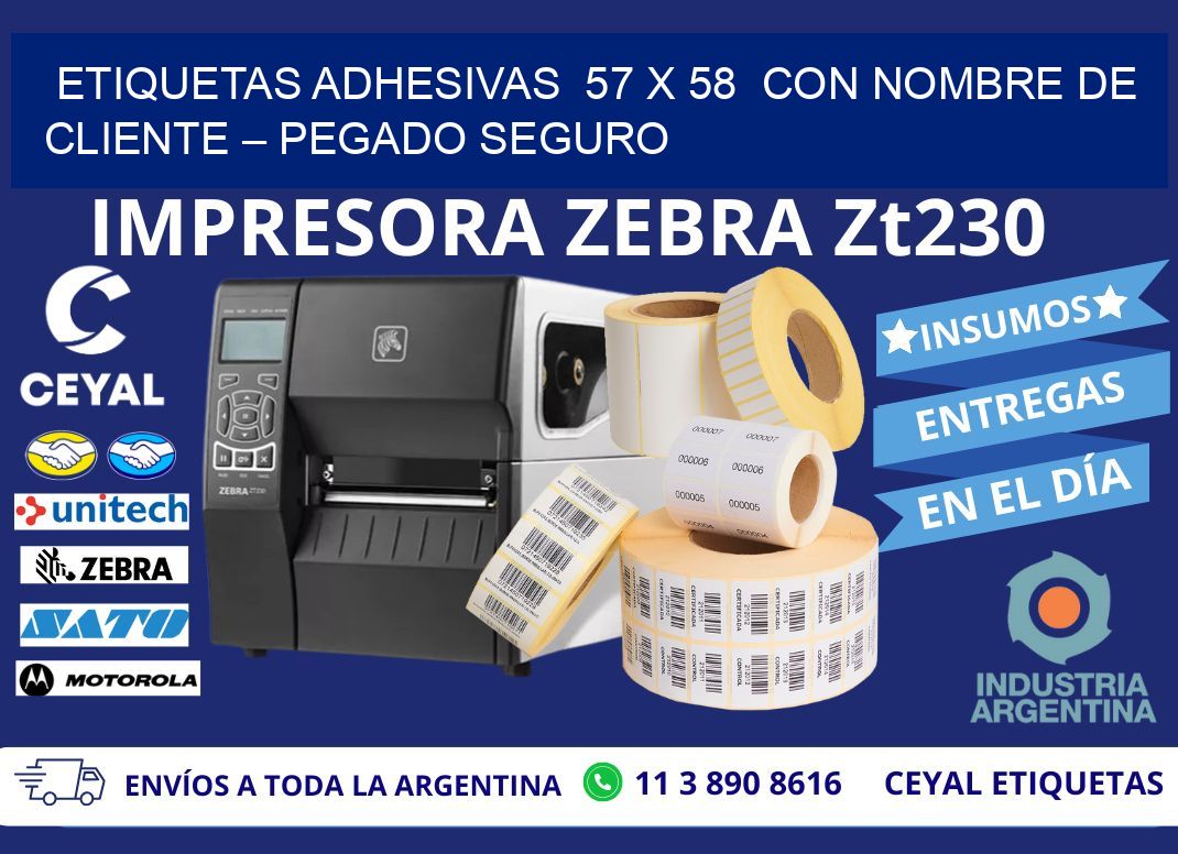 Etiquetas Adhesivas 57 x 58 con Nombre de Cliente – Pegado Seguro