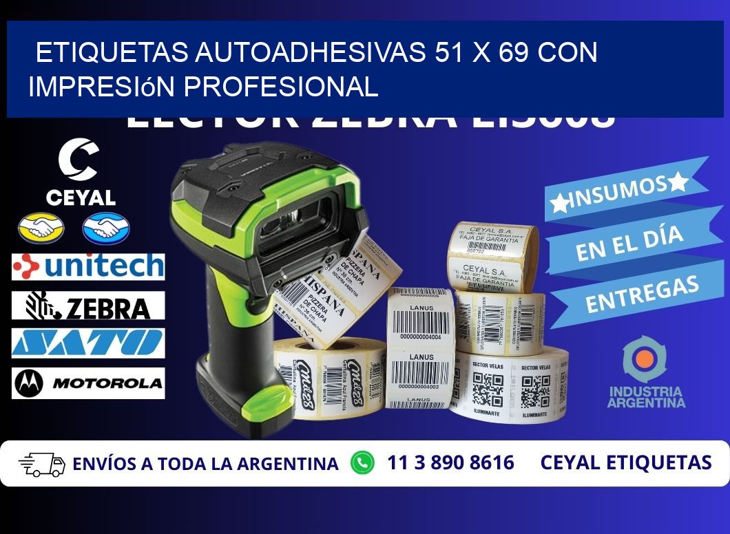 Etiquetas Autoadhesivas 51 x 69 con Impresión Profesional