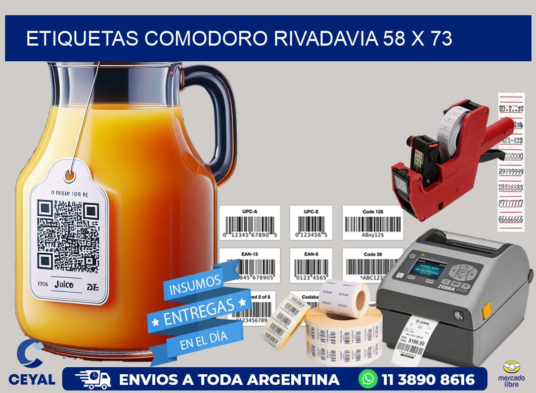 Etiquetas Comodoro Rivadavia 58 x 73