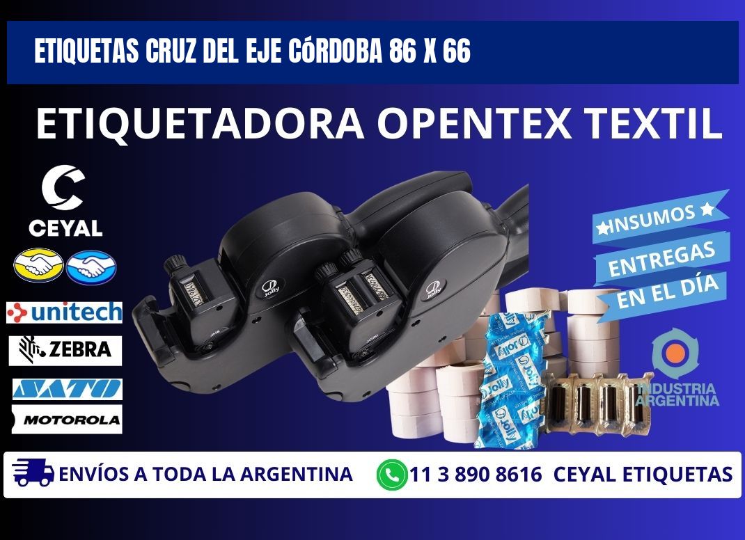 Etiquetas Cruz del Eje Córdoba 86 x 66