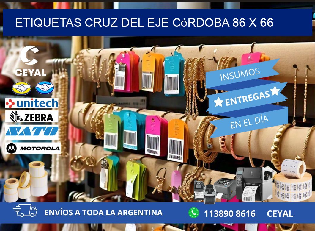 Etiquetas Cruz del Eje Córdoba 86 x 66