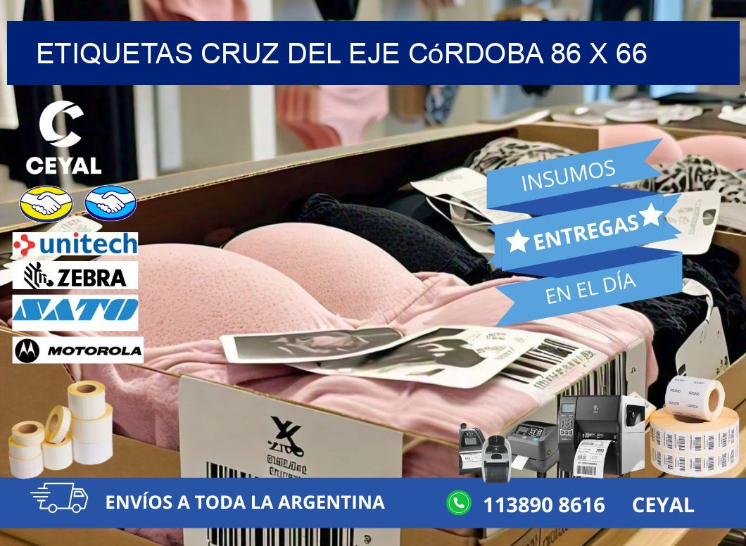 Etiquetas Cruz del Eje Córdoba 86 x 66