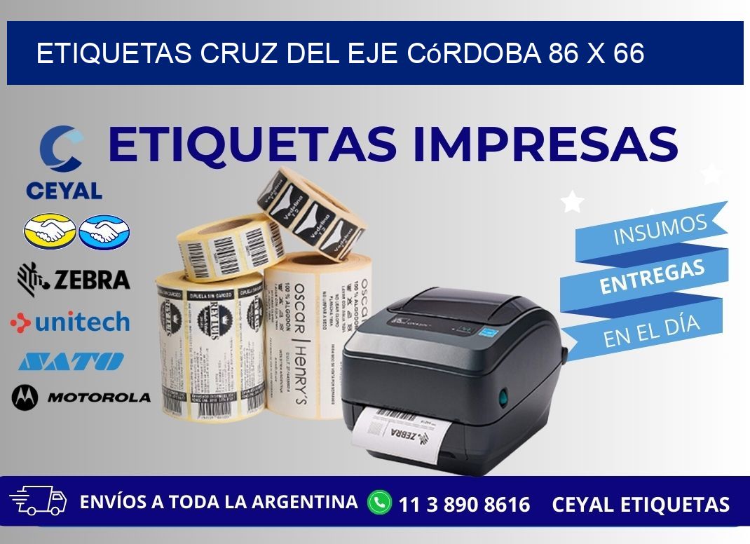 Etiquetas Cruz del Eje Córdoba 86 x 66