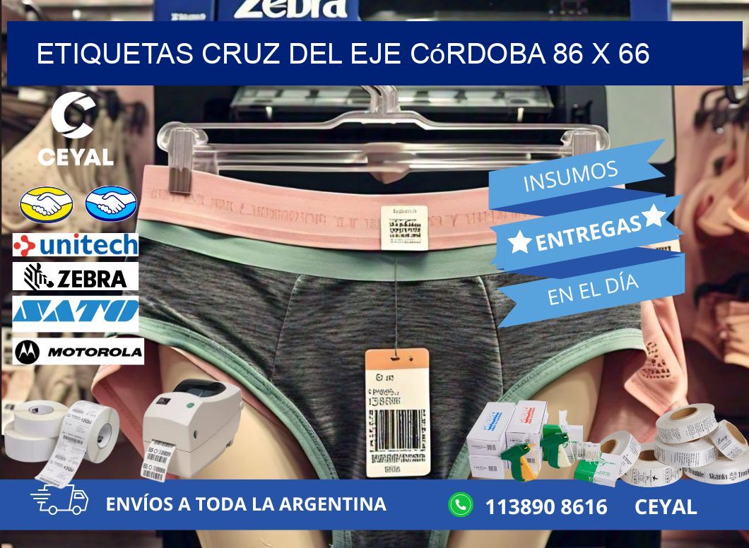 Etiquetas Cruz del Eje Córdoba 86 x 66