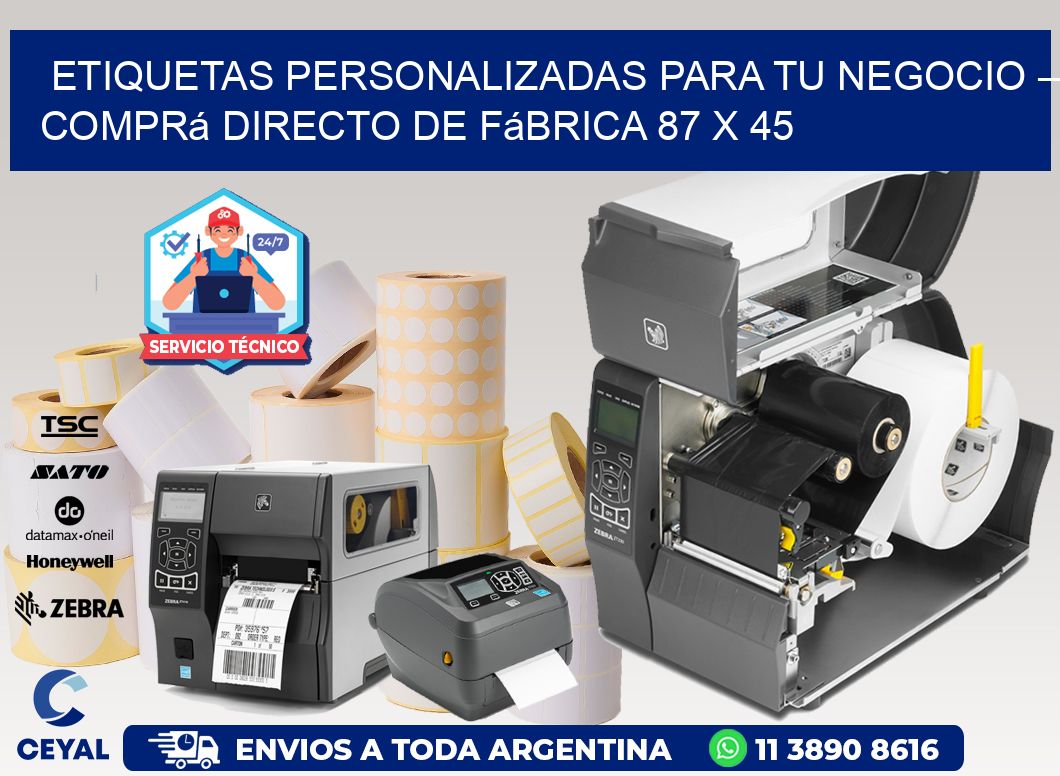 Etiquetas Personalizadas para Tu Negocio – Comprá Directo de Fábrica 87 x 45