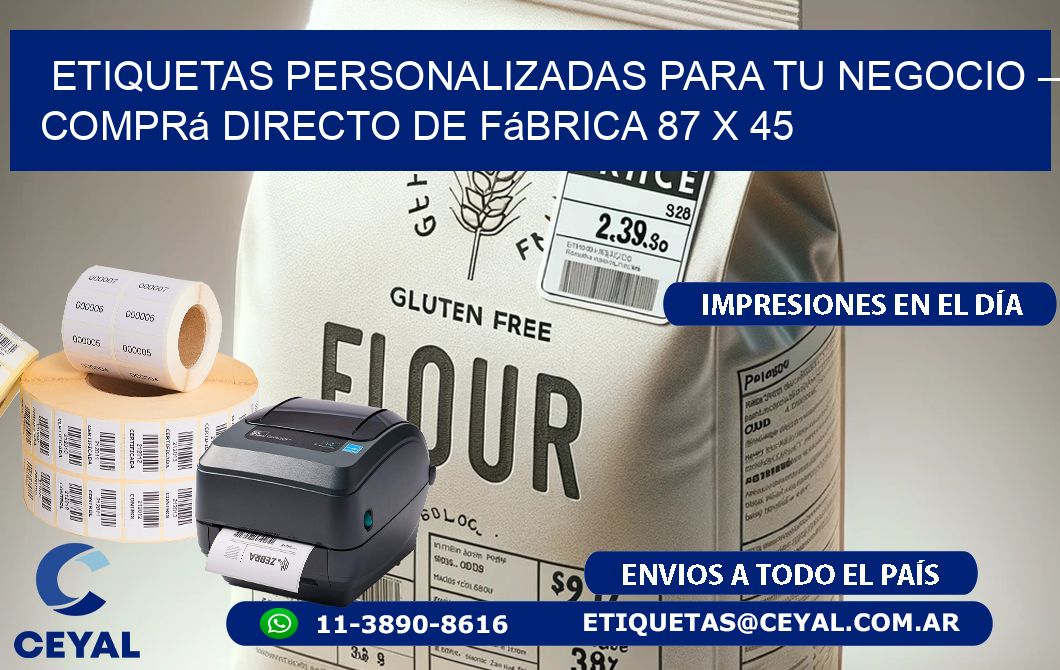 Etiquetas Personalizadas para Tu Negocio – Comprá Directo de Fábrica 87 x 45