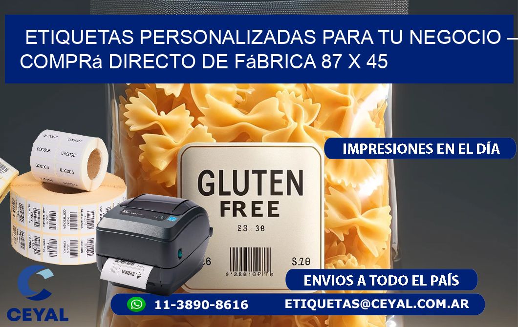 Etiquetas Personalizadas para Tu Negocio – Comprá Directo de Fábrica 87 x 45