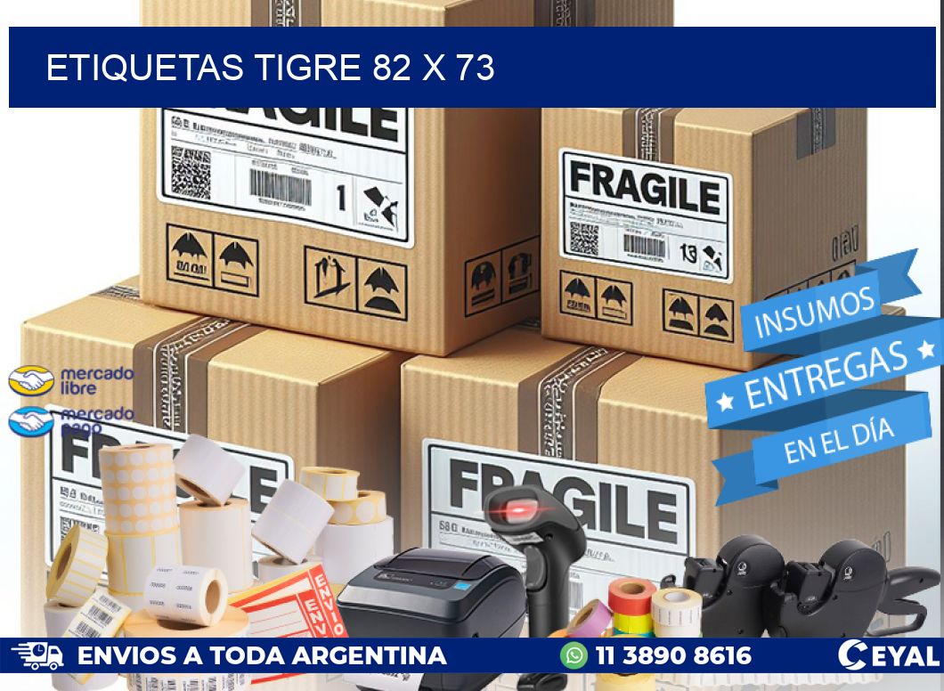 Etiquetas Tigre 82 x 73
