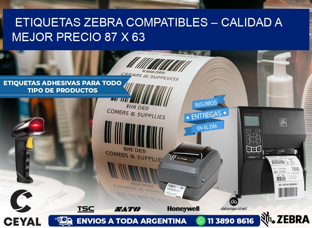 Etiquetas Zebra Compatibles – Calidad a Mejor Precio 87 x 63