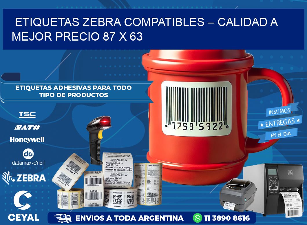 Etiquetas Zebra Compatibles – Calidad a Mejor Precio 87 x 63